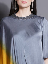 GREY GOLD CONTOUR DRAPE CO-ORD SET