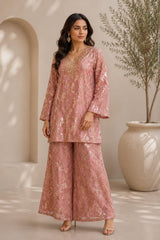 BLUSH BLOOM SEQUIN RELAXED TUNIC SET