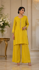 SUNLIT EMBROIDER TUNIC SET WITH FREE FALL FUSION EMBROIDER CAPE
