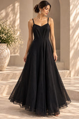 BLACK PEARL EMBROIDERED CAPE AND A-LINE FLARED GOWN