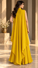 GOLDEN GLOW PRINCESS FLARE PEARL CAPE SET
