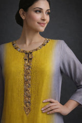 GREY GOLD CLASSIC STRAIGHT KURTA SET