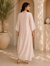 CHAMPAGNE GLOW JEWEL DRAPE DRESS