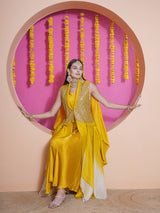 GOLDEN GLOW  PRINCESS FLARE SEQUINNNED CAPE SET