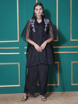 BLACK BOHO BEADED KAFTAN OVERLAY WITH CO-ORD SET