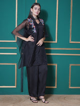 BLACK BOHO BEADED KAFTAN OVERLAY WITH CO-ORD SET