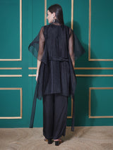 BLACK BOHO BEADED KAFTAN OVERLAY WITH CO-ORD SET