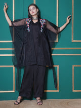 BLACK BOHO BEADED KAFTAN OVERLAY WITH CO-ORD SET