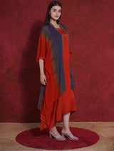 FLAME FALL KAFTAN CAPE WITH DRESS