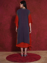 FLAME FALL KAFTAN CAPE WITH DRESS