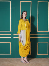 CITRINE CHARM SHRUG WITH DHOTI DRAPE GOWN