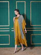 GOLDEN SAGE KAFTAN CAPE WITH DRESS