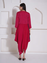 DUSKY ROSE SHRUG WITH DHOTI DRAPE GOWN