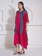 DUSKY ROSE KAFTAN CAPE WITH DRESS