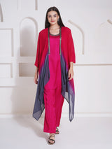 DUSKY ROSE CO-ORD WITH CAPE STYLE JACKET