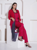 DUSKY ROSE CO-ORD WITH CAPE STYLE JACKET