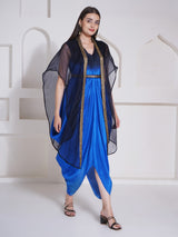 ROYAL RADIANCE DHOTI DRAPE WITH FREE FALL FUSION EMBROIDER CAPE