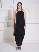BLACK BRILLIANCE SHRUG WITH DHOTI DRAPE GOWN