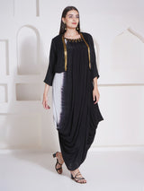 BLACK BRILLIANCE SHRUG WITH DHOTI DRAPE GOWN