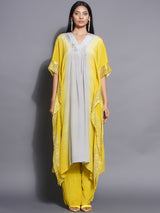 CITRINE CHARM PLEATED NECKLINE KAFTAN SET