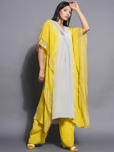 CITRINE CHARM PLEATED NECKLINE KAFTAN SET