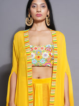 MARIGOLD MAJESTY FLORAL BEAD WORK LEHENGA SET