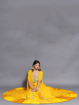 MARIGOLD MAJESTY FLORAL BEAD WORK LEHENGA SET