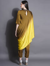 RADHIKA PANDIT IN MEHNDI MELLOW CONTOUR DRAPE CO-ORD SET