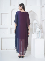 MIDNIGHT MERLOT ONE SIDE COWL KAFTAN