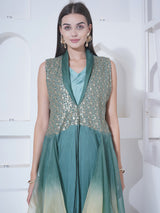 MARINE GLOW PRINCESS FLARE SEQUINNNED CAPE SET