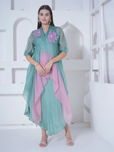 OCEAN BLUSH STATEMENT FLOWER EMBELISHED CAPE SET