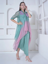 OCEAN BLUSH STATEMENT FLOWER EMBELISHED CAPE SET