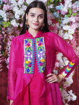 ROSE ROMANCE BOHO BEAD PEPLUM FLARE CAPE SET