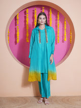 FIROZI FLAME STRIGHT CUT METAL MIRAGE OVERLAY WITH CO-ORD SET