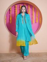 FIROZI FLAME STRIGHT CUT METAL MIRAGE OVERLAY WITH CO-ORD SET