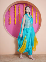 FIROZI FLAME PRINCESS FLARE SEQUINNNED CAPE SET