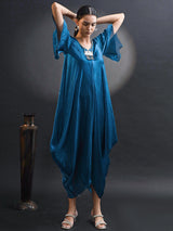 MIDNIGHT TEAL COCOON DRESS