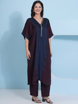 MIDNIGHT MERLOT METAL MIRAGE KAFTAN SET