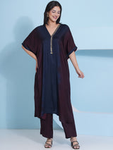 MIDNIGHT MERLOT METAL MIRAGE KAFTAN SET