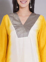 GOLDEN GLOW V-YOKE NECKLINE CO-ORD SET