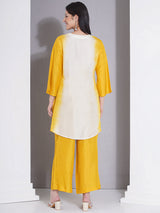 GOLDEN GLOW V-YOKE NECKLINE CO-ORD SET