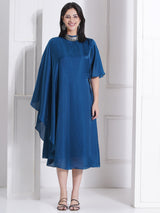 TEAL TOUCH ONE SIDE FLOW DRESS