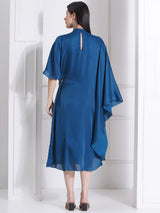 TEAL TOUCH ONE SIDE FLOW DRESS