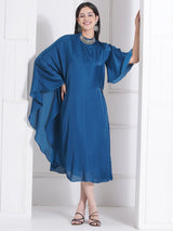 TEAL TOUCH ONE SIDE FLOW DRESS