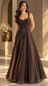 METALLIC MIDNIGHT  ANTIQUE  EMBROIDERED CAPE AND A-LINE FLARED GOWN