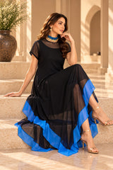 ROYAL RADIANCE JEWEL NECKLINE HANDKERCHIEF DRESS