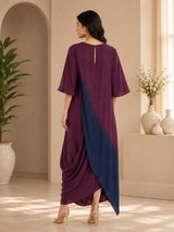 MULBERRY MIDNIGHT DRAPED DRESS