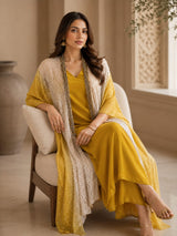 GOLDEN GLOW SEQUIN KAFTAN CAPE WITH DRESS