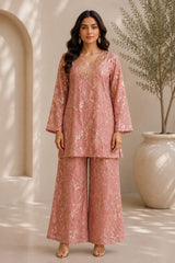 BLUSH BLOOM SEQUIN RELAXED TUNIC SET