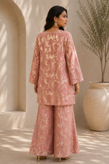 BLUSH BLOOM SEQUIN RELAXED TUNIC SET